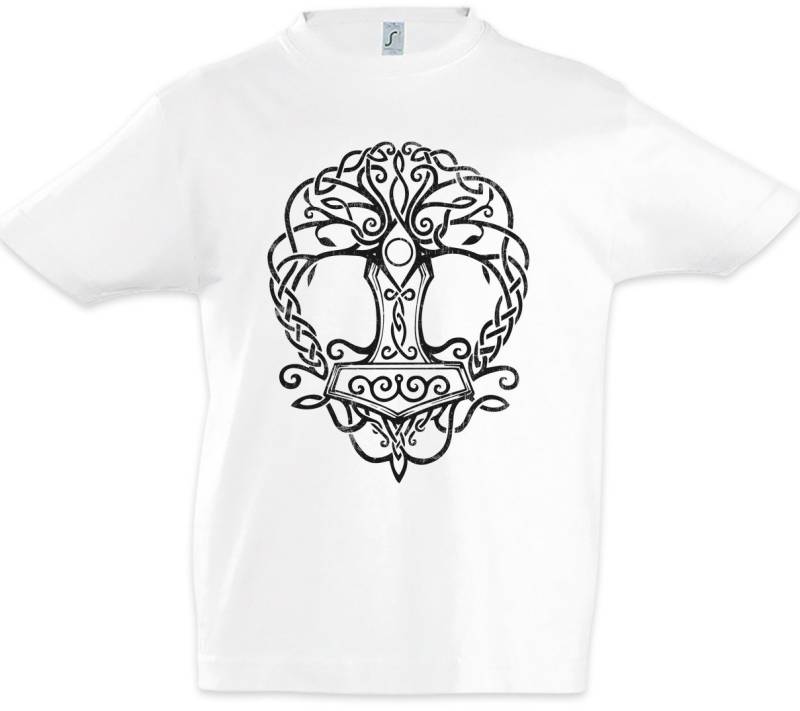 Urban Backwoods Print-Shirt Yggdrasil Mjölnir Kinder T-Shirt Weltenbaum Tree of Life Walhall (1-tlg) Walhalla Ravens Odin Thor von Urban Backwoods