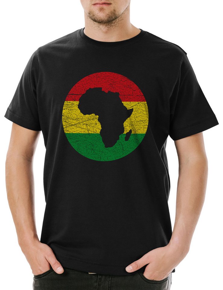 Urban Backwoods Print-Shirt Zion Africa Circle Herren T-Shirt Jah Ras Musik Babylon Irie Reggae (1-tlg) Babylon Music Marley Irie von Urban Backwoods