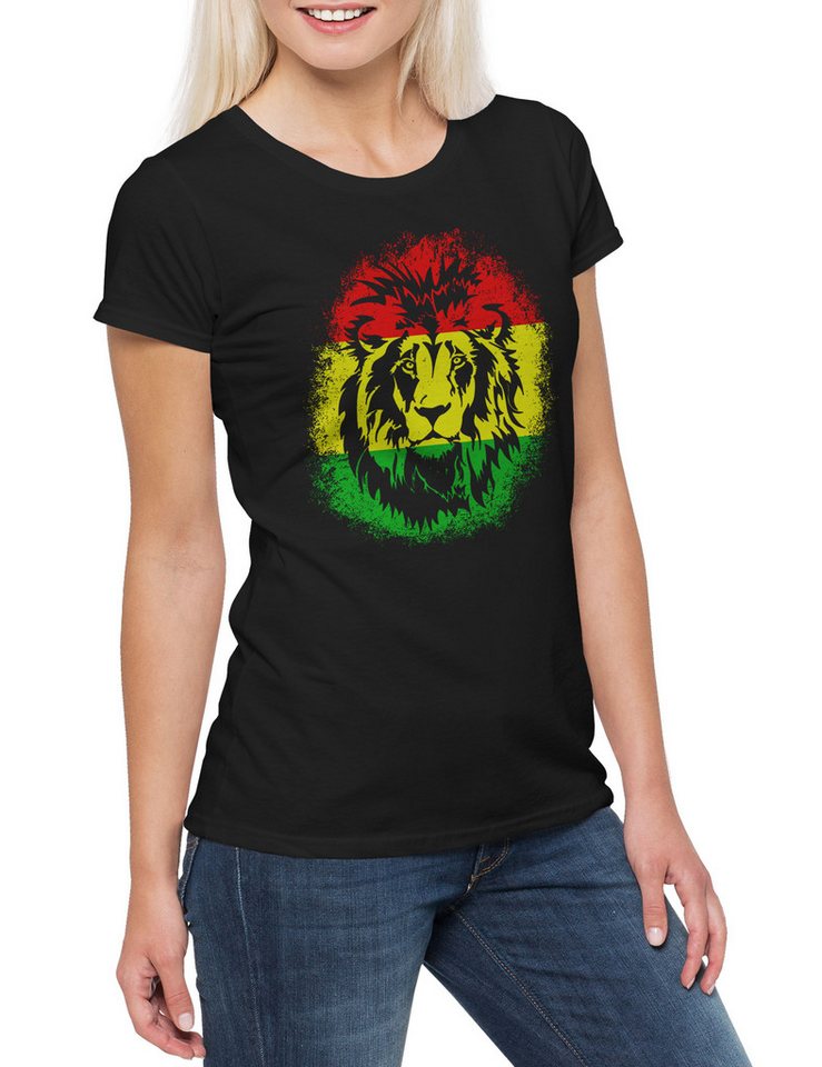 Urban Backwoods Print-Shirt Zion Lion II Damen T-Shirt Löwe Reggae Music Musik Marley Irie Ska Jah (1-tlg) Haile Selassie Ras Jamaica von Urban Backwoods