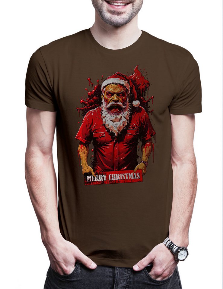 Urban Backwoods Print-Shirt Zombie Santa Herren T-Shirt Merry Christmas Santa Horror X-Mas Claus (1-tlg) Weihnachten Weihnachtsmann Slasher Nikolaus von Urban Backwoods