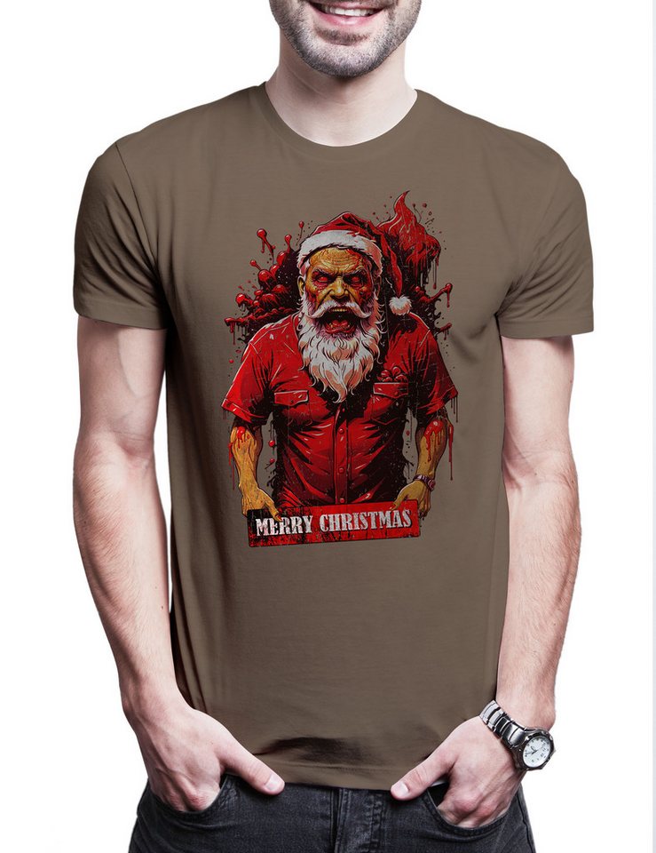 Urban Backwoods Print-Shirt Zombie Santa Herren T-Shirt Merry Christmas Santa Horror X-Mas Claus (1-tlg) Weihnachten Weihnachtsmann Slasher Nikolaus von Urban Backwoods