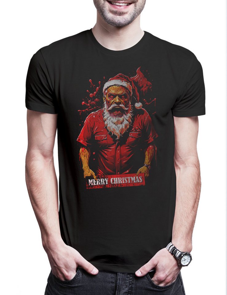 Urban Backwoods Print-Shirt Zombie Santa Herren T-Shirt Merry Christmas Santa Horror X-Mas Claus (1-tlg) Weihnachten Weihnachtsmann Slasher Nikolaus von Urban Backwoods