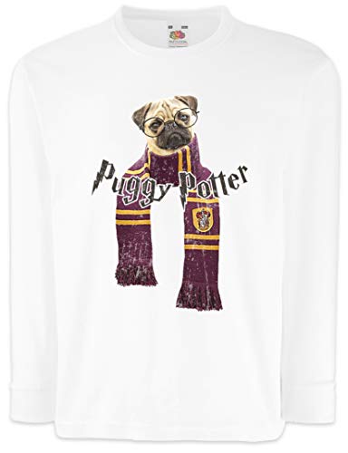 Urban Backwoods Puggy Potter Kinder Kids Mädchen Jungen Langarm T-Shirt Weiß Größe 10 Jahre von Urban Backwoods