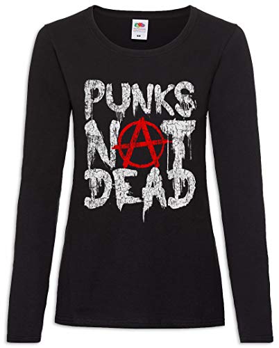Urban Backwoods Punks Not Dead II Damen Langarm T-Shirt Schwarz Größe 2XL von Urban Backwoods