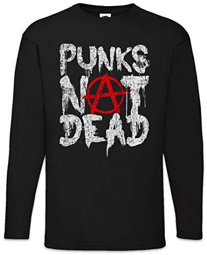 Urban Backwoods Punks Not Dead II Herren Langarm T-Shirt Schwarz Größe L von Urban Backwoods