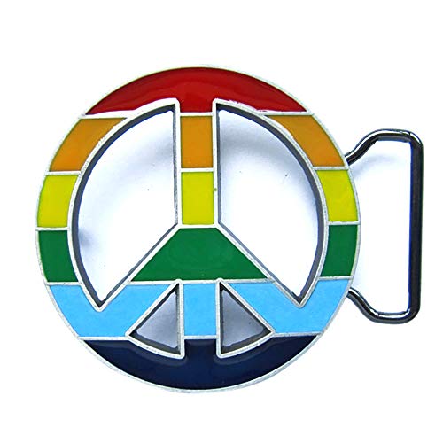 Urban Backwoods Rainbow Peace Gürtelschnalle für Wechselgürtel Buckle von Urban Backwoods