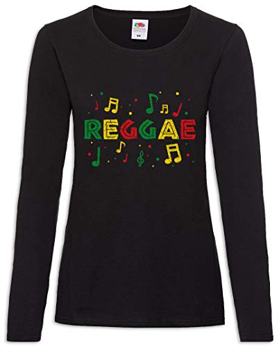 Urban Backwoods Rasta Reggae Notes Damen Langarm T-Shirt Schwarz Größe XL von Urban Backwoods