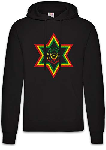 Urban Backwoods Rasta Star Lion Hoodie Kapuzenpullover Sweatshirt Schwarz Größe 2XL von Urban Backwoods