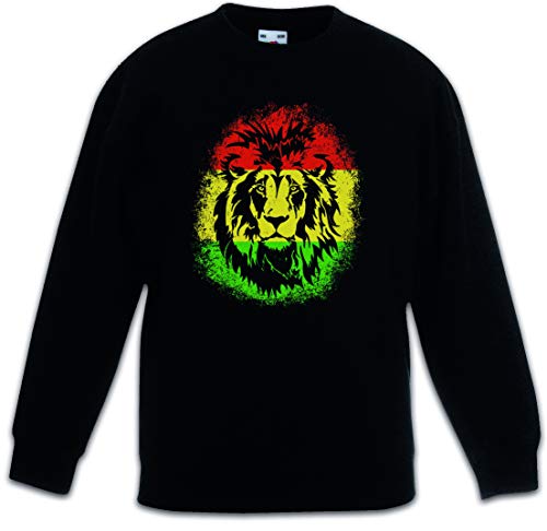 Urban Backwoods Rastafari Lion II Kinder Jungen Mädchen Pullover Schwarz Größe 10 Jahre von Urban Backwoods