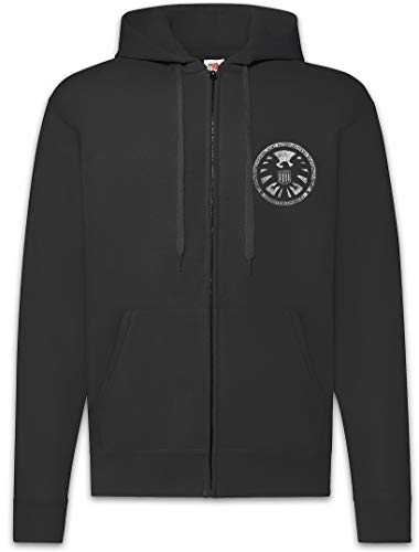 Urban Backwoods S.H.I.E.L.D. Vintage Logo II Herren Zipper Hoodie Kapuzenpullover Schwarz Größe XL von Urban Backwoods