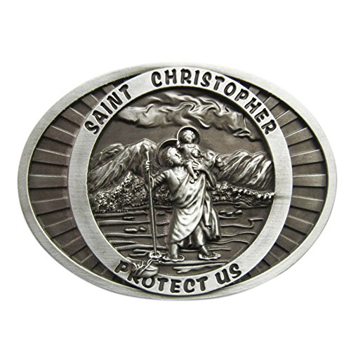 Urban Backwoods Saint Christopher Protect Us II Gürtelschnalle für Wechselgürtel Buckle von Urban Backwoods