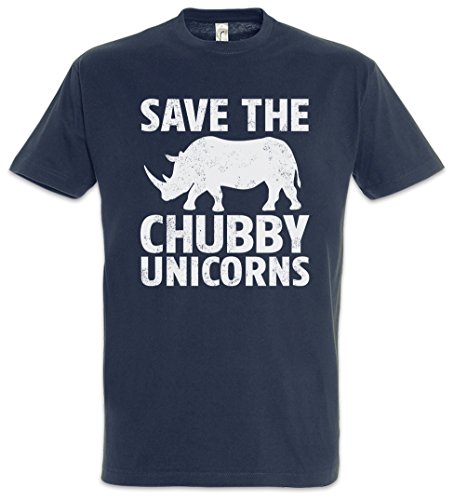 Urban Backwoods Save The Chubby Unicorns Herren T-Shirt Blau Größe 2XL von Urban Backwoods