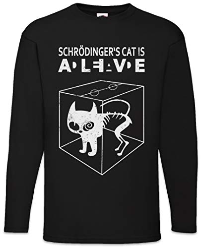 Urban Backwoods Schrödinger's Cat is Alive Dead II Herren Langarm T-Shirt Schwarz Größe L von Urban Backwoods