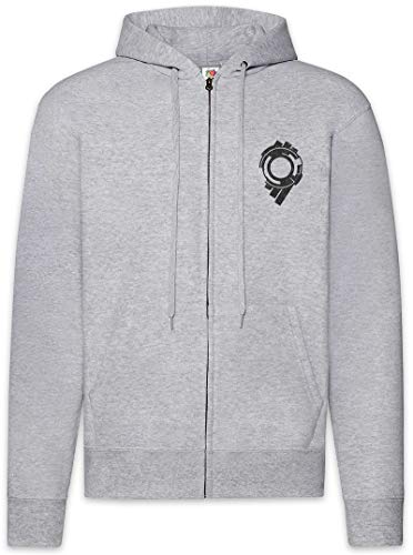 Urban Backwoods Section 9 Logo Herren Zipper Hoodie Kapuzenpullover Grau Größe S von Urban Backwoods