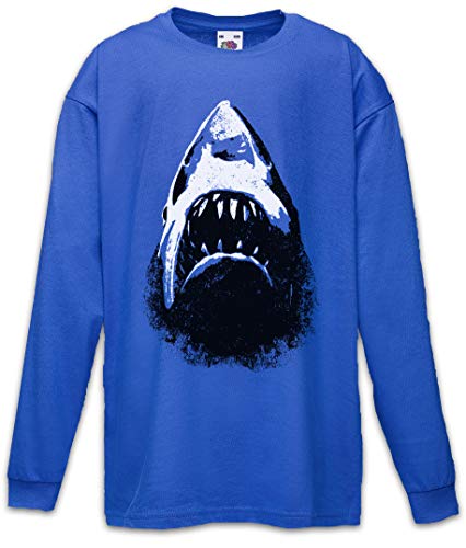 Urban Backwoods Shark Face Kinder Kids Mädchen Jungen Langarm T-Shirt Blau Größe 8 Jahre von Urban Backwoods