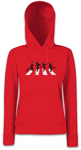 Urban Backwoods Silly Walk Road Damen Kapuzenpullover Hoodie Rot Größe L von Urban Backwoods