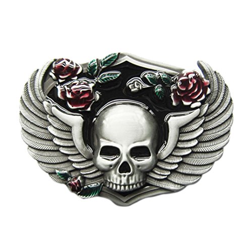 Urban Backwoods Skull With Rose V Gürtelschnalle für Wechselgürtel Buckle von Urban Backwoods