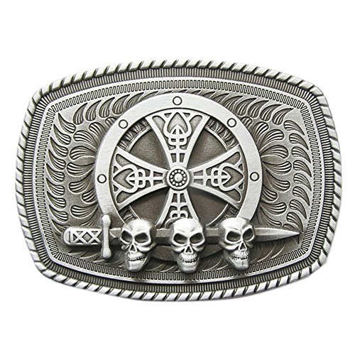 Urban Backwoods Skull & Sword & Shield II Gürtelschnalle für Wechselgürtel Buckle von Urban Backwoods