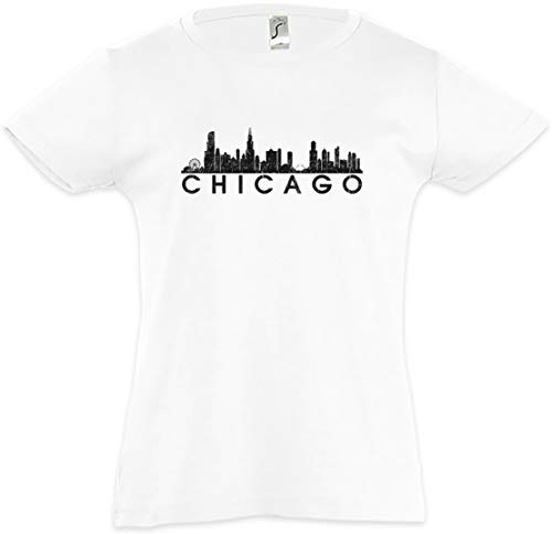 Urban Backwoods Skyline Chicago Mädchen Kinder Kids T-Shirt Weiß Größe 12 Jahre von Urban Backwoods