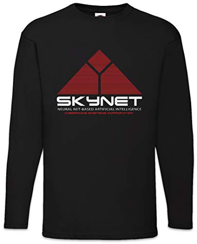 Urban Backwoods Skynet Logo Herren Langarm T-Shirt Schwarz Größe L von Urban Backwoods