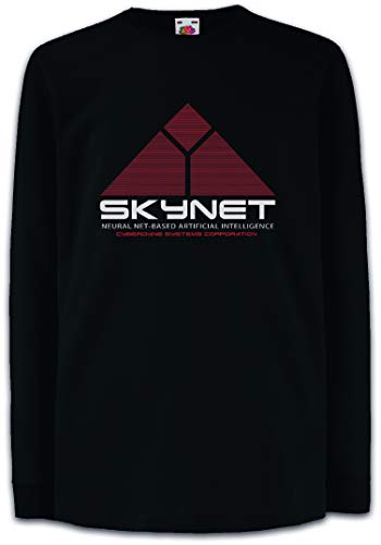 Urban Backwoods Skynet Logo Kinder Kids Mädchen Jungen Langarm T-Shirt Schwarz Größe 12 Jahre von Urban Backwoods