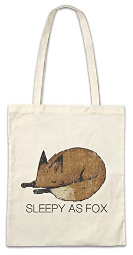 Urban Backwoods Sleepy As Fox Hipster Bag Beutel Stofftasche Einkaufstasche von Urban Backwoods