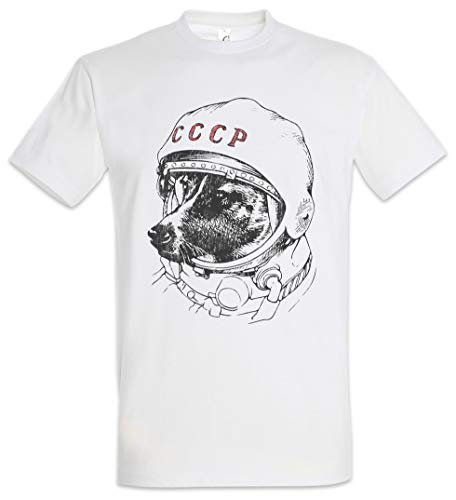 Urban Backwoods Space Dog Laika Herren T-Shirt Weiß Größe 3XL von Urban Backwoods