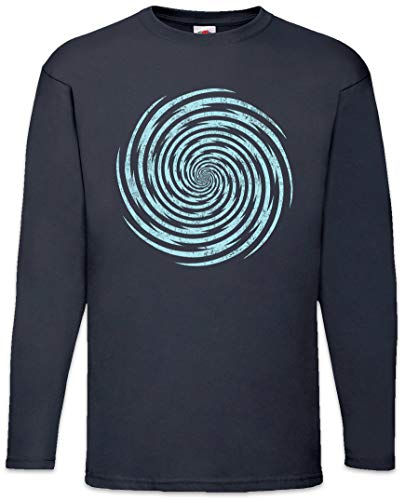 Urban Backwoods Spiral Lightning Herren Langarm T-Shirt Blau Größe M von Urban Backwoods