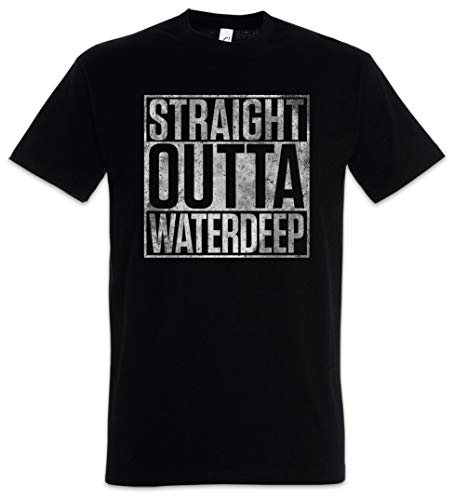 Urban Backwoods Straight Outta Waterdeep Herren T-Shirt Schwarz Größe L von Urban Backwoods