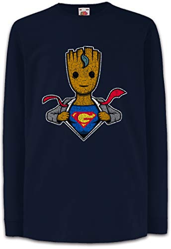 Urban Backwoods Super Groot Kinder Kids Mädchen Jungen Langarm T-Shirt Blau Größe 12 Jahre von Urban Backwoods