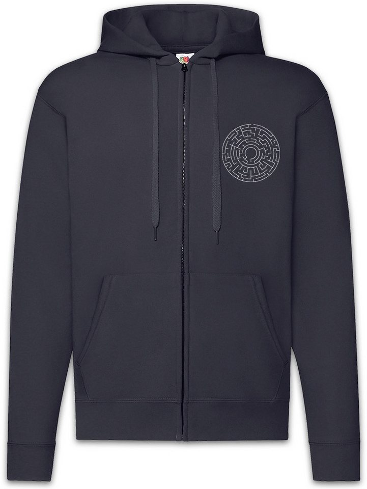 Urban Backwoods Sweatjacke Circle Maze II Zipper Hoodie Labyrinth Esoterik Mystik Spirale Hypnose (1-tlg) Hypnotiseur Magie Magier Zauberer von Urban Backwoods