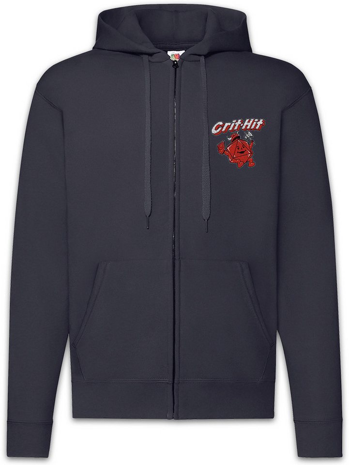 Urban Backwoods Sweatjacke Crit-Hit Zipper Hoodie Geek Nerd Ohren Gamer Fun Games RPG Dungeons (1-tlg) Gaming Dragons VG Video von Urban Backwoods