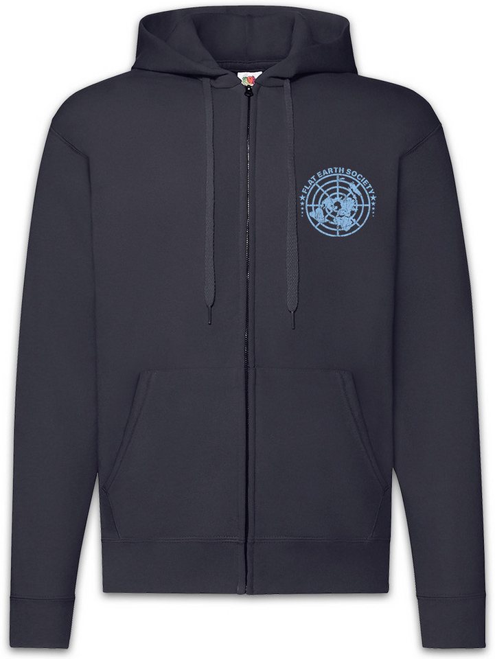 Urban Backwoods Sweatjacke Flat Earth Society Zipper Hoodie Symbol Sign Logo Flache Erde Scheibe (1-tlg) Schild Rowbotham Astronaut von Urban Backwoods