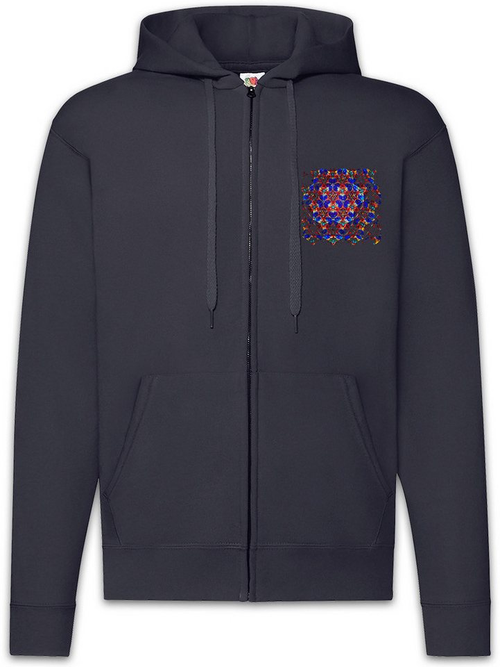 Urban Backwoods Sweatjacke Kaleidoscope Square II Zipper Hoodie Crystal Kaleidoskop Psychedelic (1-tlg) Art Kunst Hippie Mandala von Urban Backwoods