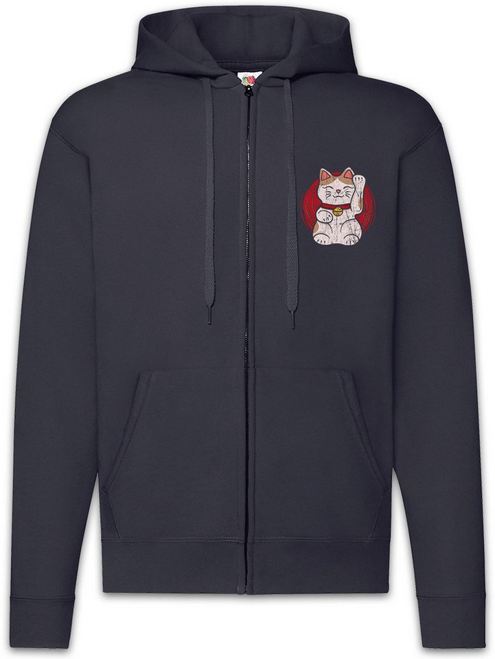 Urban Backwoods Sweatjacke Maneki Neko V Zipper Hoodie Winkekatze Maneki-neko Manekineko Fun (1-tlg) Winkende Katze Cat Kitty von Urban Backwoods