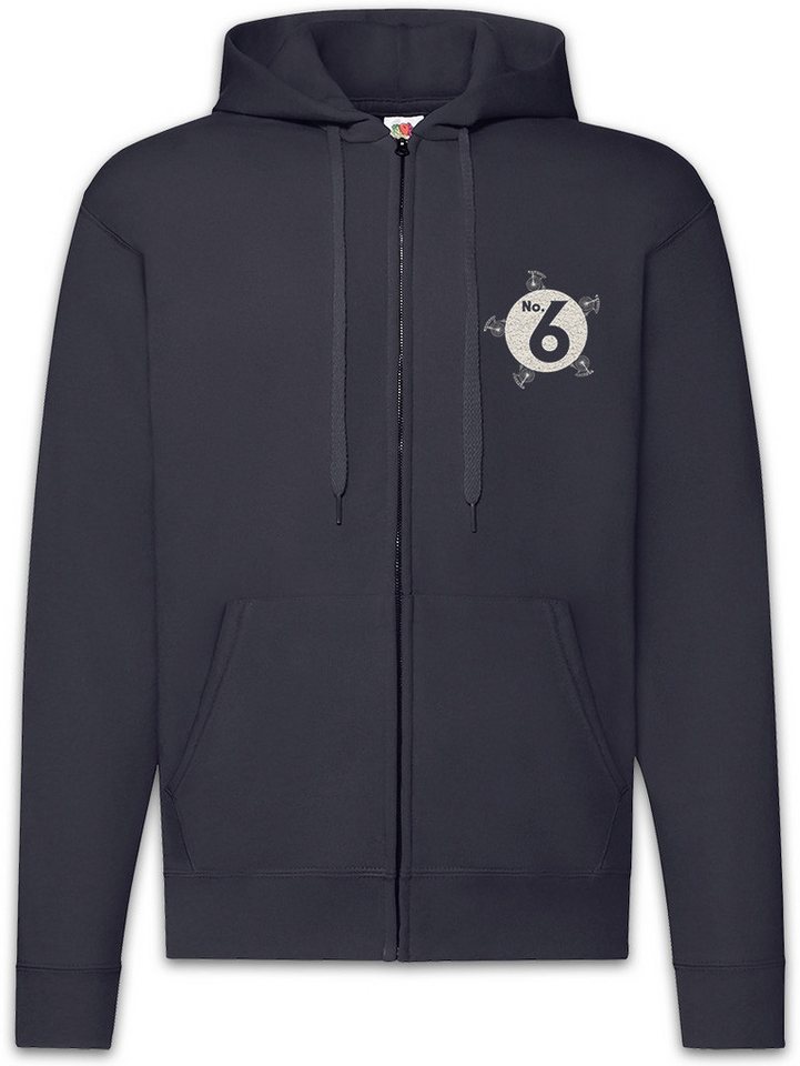 Urban Backwoods Sweatjacke No. 6 Zipper Hoodie The Fun TV Prisoner Number Butler Six Supervisor (1-tlg) Nummer Gefangener 6 Fahrrad von Urban Backwoods