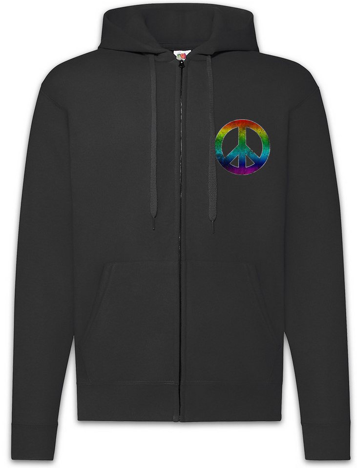 Urban Backwoods Sweatjacke Rainbow Peace Symbol Zipper Hoodie Hippie Sign Logo Frieden Regenbogen (1-tlg) Hippie 60s Cultur Goa von Urban Backwoods