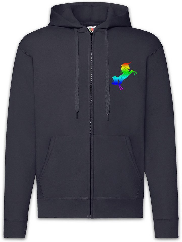 Urban Backwoods Sweatjacke Rainbow Unicorn Zipper Hoodie Regenbogen Einhorn Einhörner Toon (1-tlg) Cartoon Comic Look Farben von Urban Backwoods