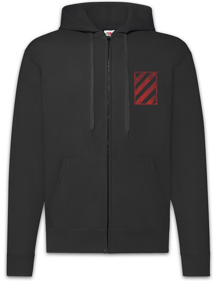 Urban Backwoods Sweatjacke Red Black Hazard Zipper Hoodie Hats The Los Angeles Bloc Colony (1-tlg) Homeland Security Patch Symbol von Urban Backwoods