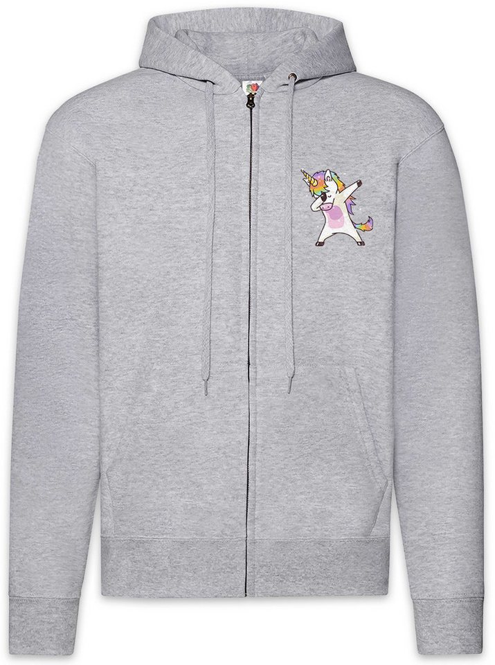Urban Backwoods Sweatjacke Unicorn Dab I Zipper Hoodie Einhorn Regenbogen Rainbow Thug Dance DJ (1-tlg) MC Disco Club Clubbing von Urban Backwoods
