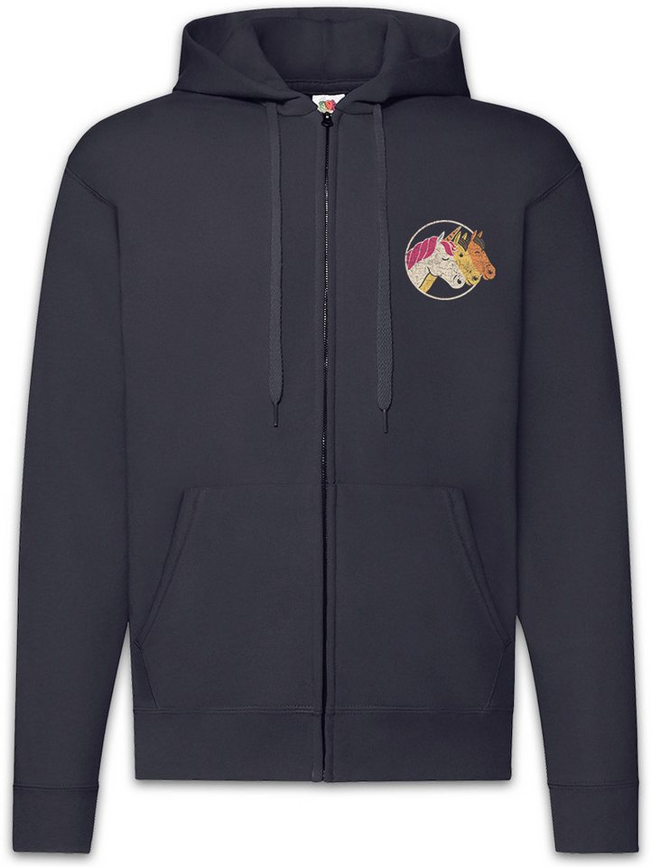Urban Backwoods Sweatjacke Unicorn & Horses Zipper Hoodie Einhorn Regenbogen Horn Rainbow Fun (1-tlg) Pferd Reiten Princess Fairy von Urban Backwoods