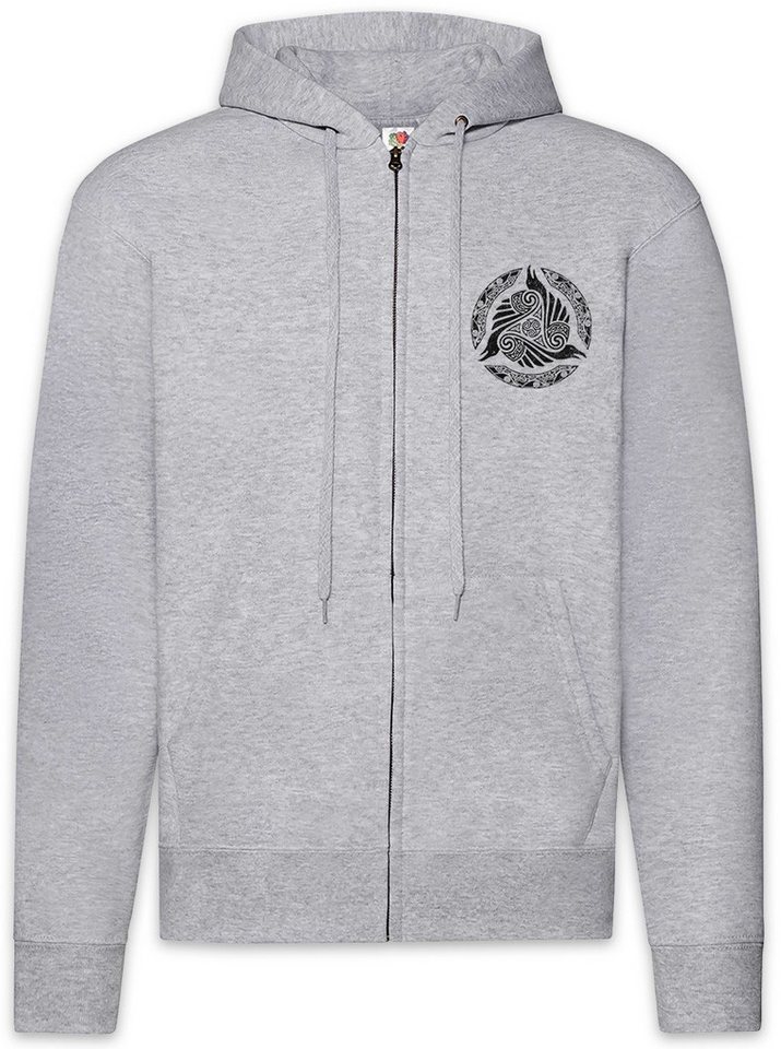 Urban Backwoods Sweatjacke Viking Raven Circle Zipper Hoodie Raben Hugin Munin Walhalla Odhin (1-tlg) Odín Wotan Thor Loki von Urban Backwoods