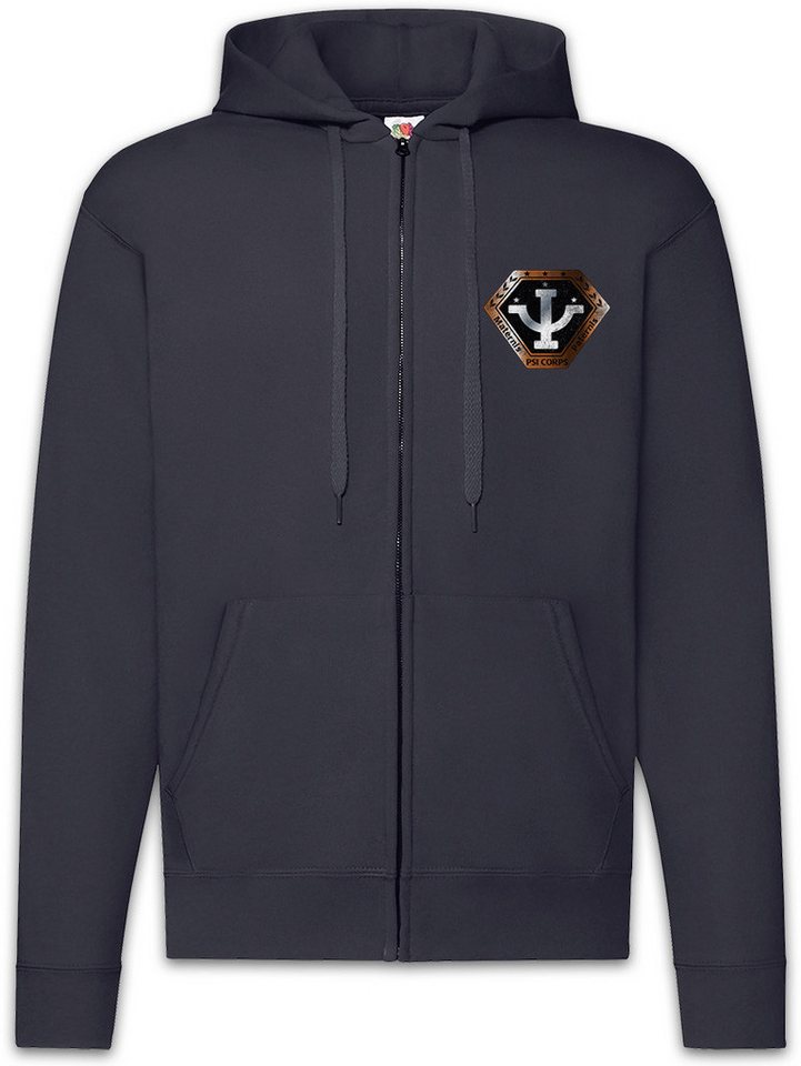 Urban Backwoods Sweatjacke Vintage Psi Corps Logo Zipper Hoodie Space Center TV Babylon 5 Kult (1-tlg) Series Scifi Serie Raumstation von Urban Backwoods