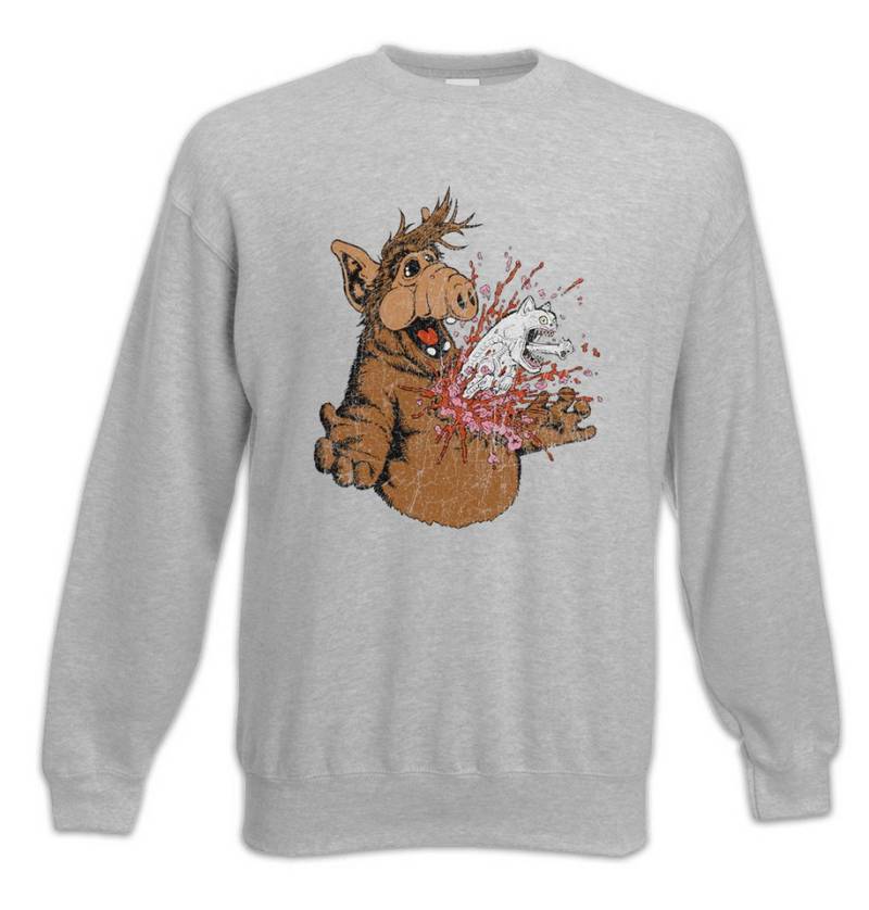Urban Backwoods Sweatshirt A Horror Sweatshirt Fun Geek Nerd Alien Splatter Halloween Blood Blood (1-tlg) Blut Facehugger Alf von Urban Backwoods