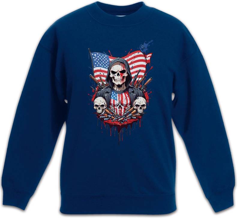 Urban Backwoods Sweatshirt American Vigilante Skull Kinderpullover USA US Banner Fahne Stars (1-tlg) Stripes Punisher Flag Deadpool von Urban Backwoods