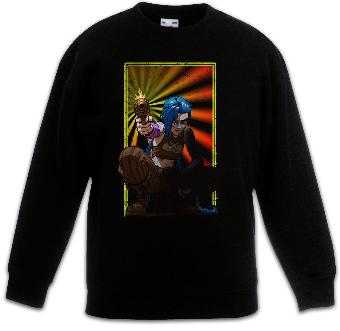 Urban Backwoods Sweatshirt Cyber League Girl Kinderpullover Arcane Anime Punk Tattoo Legends Jinx (1-tlg) LOL Gamer Gaming Japan von Urban Backwoods