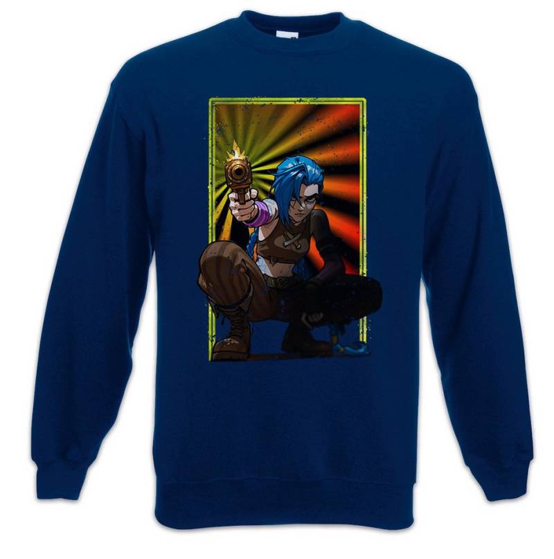 Urban Backwoods Sweatshirt Cyber League Girl Sweatshirt Arcane Anime Punk Tattoo Legends Jinx LOL (1-tlg) Gamer Gaming Japan Asia von Urban Backwoods