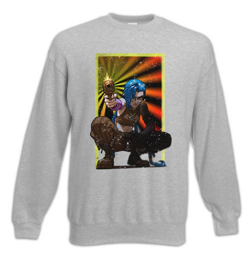 Urban Backwoods Sweatshirt Cyber League Girl Sweatshirt Arcane Anime Punk Tattoo Legends Jinx LOL (1-tlg) Gamer Gaming Japan Asia von Urban Backwoods