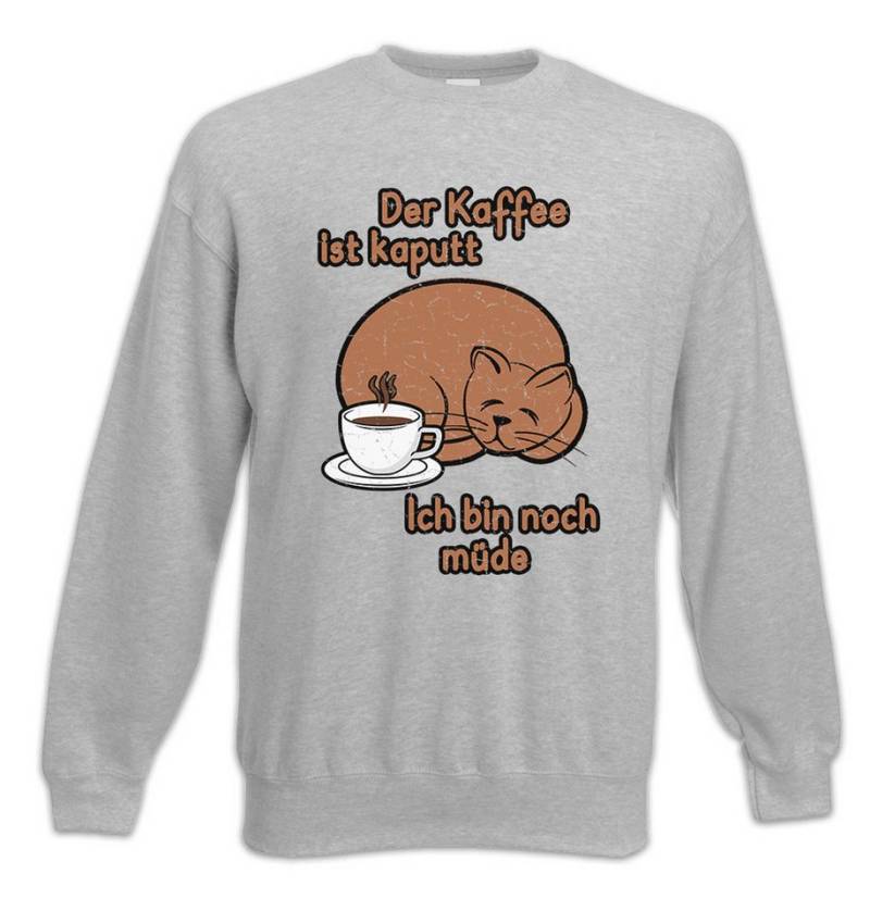 Urban Backwoods Sweatshirt Der Kaffee Ist Kaputt II Sweatshirt Fun Koffein Katze Früher Vogel (1-tlg) Morgenmuffel Morgenritual Früher Vogel von Urban Backwoods
