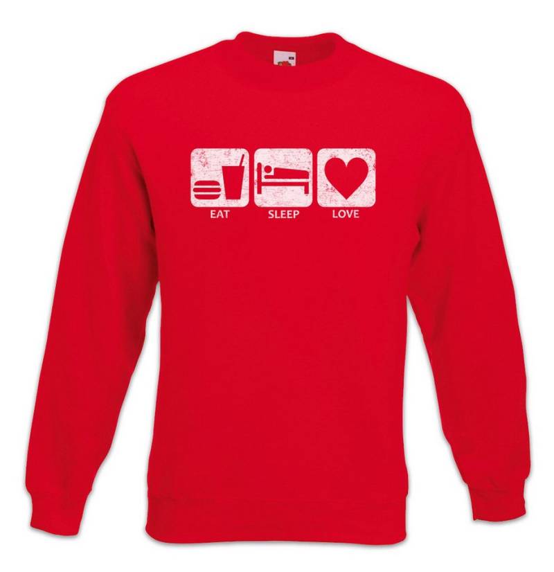 Urban Backwoods Sweatshirt Eat Sleep Love Sweatshirt Liebe Herz Heart Freie Free Gay 60s Hippie (1-tlg) Flower Power Sechziger 60er von Urban Backwoods